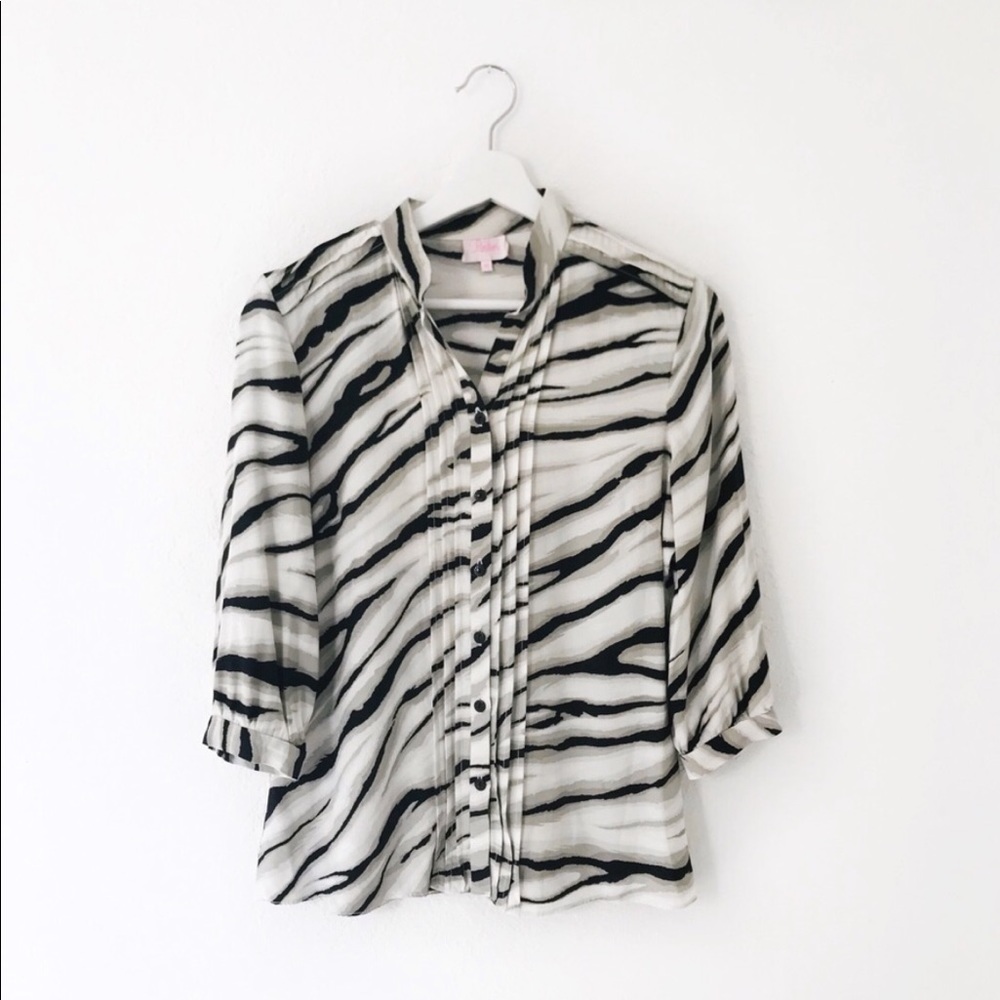 Parker Silk zebra striped tank